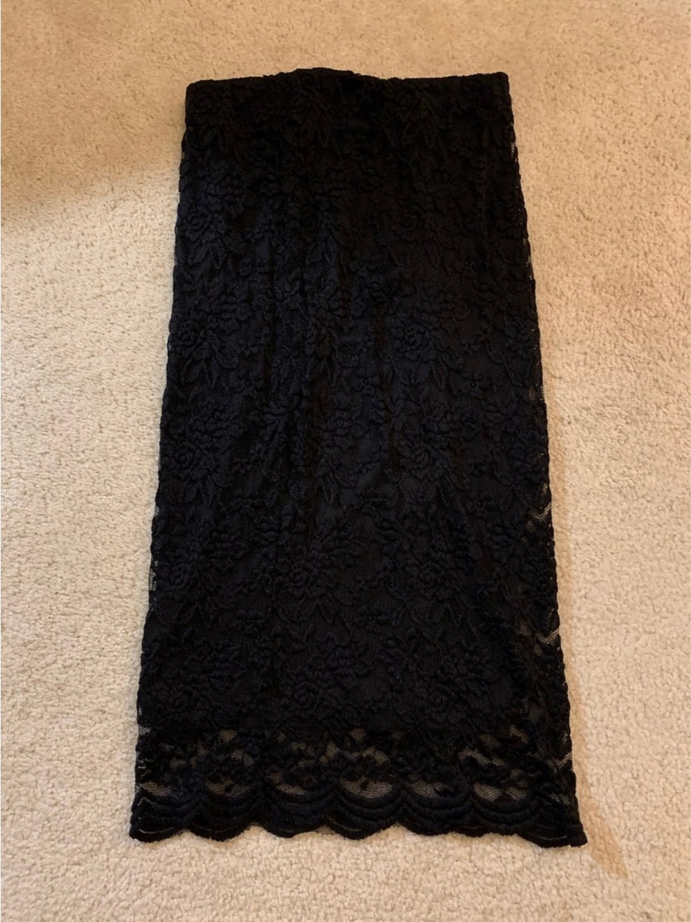3 for $15! Vintage black lace midi skirt S